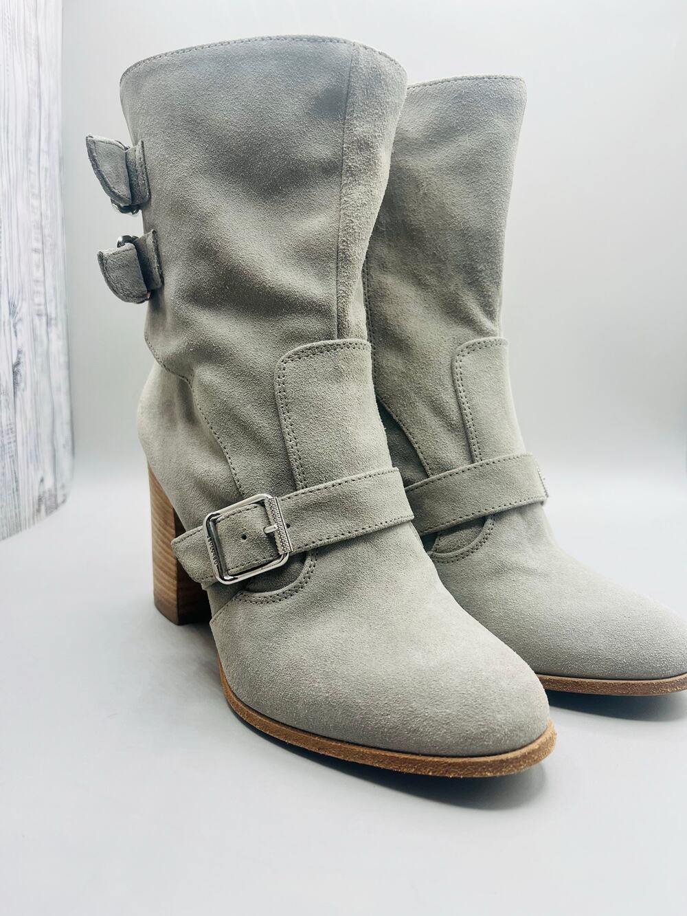 Woman’s Grey 37.5 Belstaff  Leather Boots zipper closure